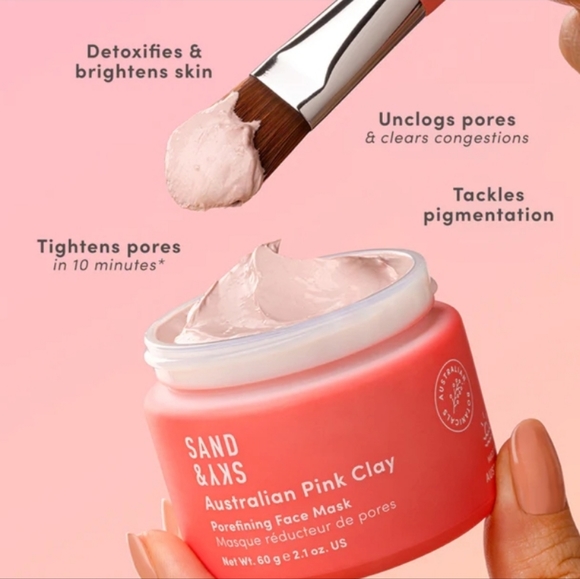 Sand& Sky Perfect Skin Bundle. Australian Pink Clay Face Mask Set NEW - Picture 4 of 16